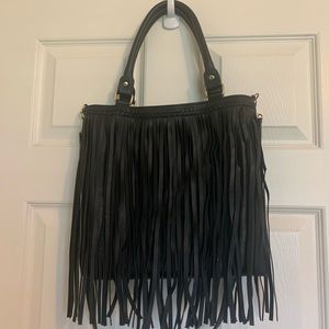 Black Fringe Shoulder Bag